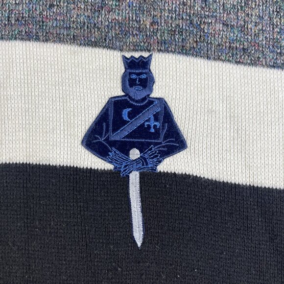 VTG Porto Bello Canada Made Knight Logo grandpa crewneck sweater gray Men Sz M - Picture 12 of 16